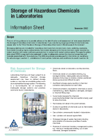 Storage of Hazardous Chemicals Information Sheet front page preview
              